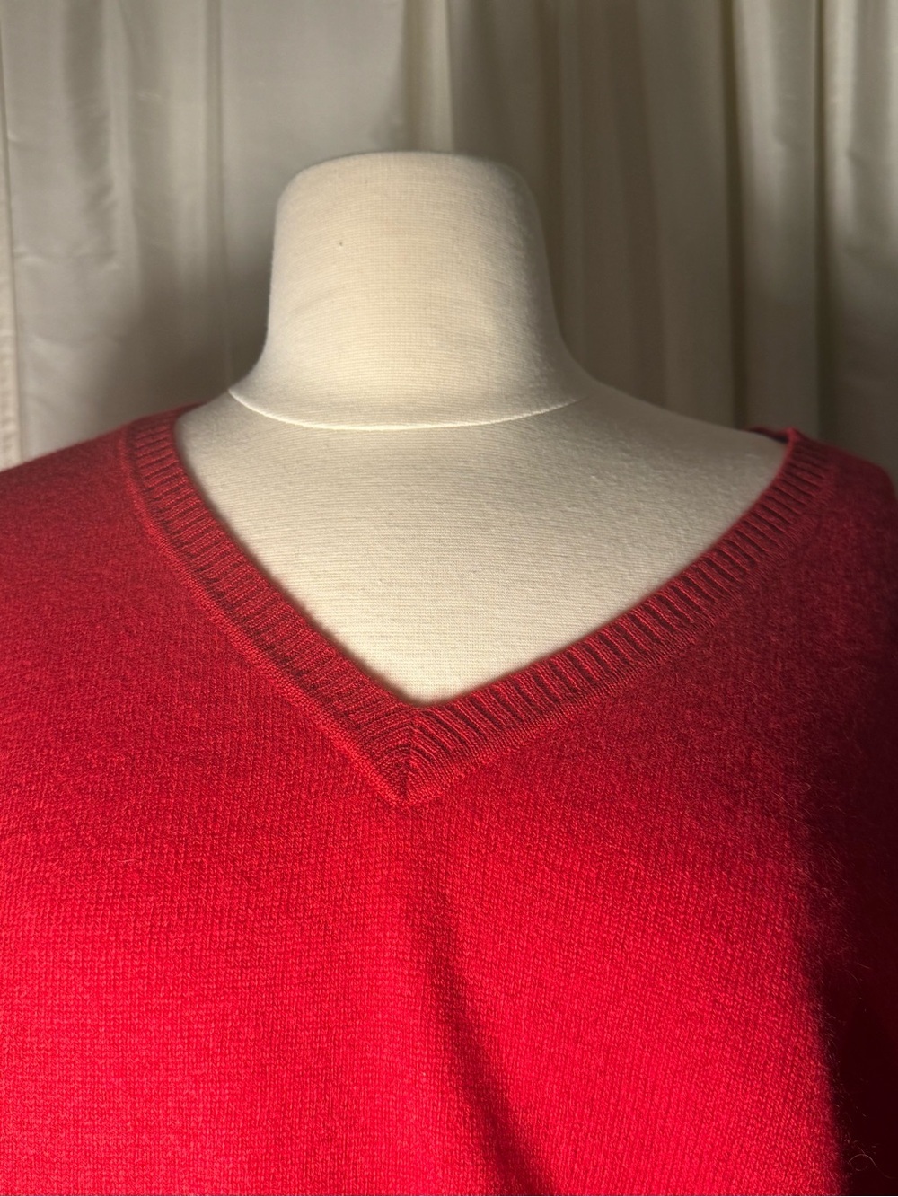Ainsley Bold Red V-Neck Sweater - Picture 3 of 9